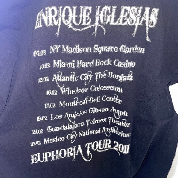 Ad Men's Black Graphic Print T-Shirt Enrique Iglesias concert tour - Picture 3 of 3